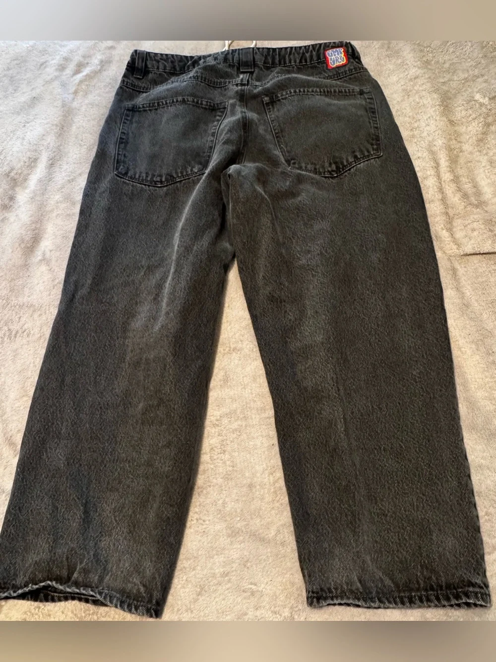 Empyre Jeans Mens 34 Black Gray Acid Wash Baggy Skate Denim Pants Y2K